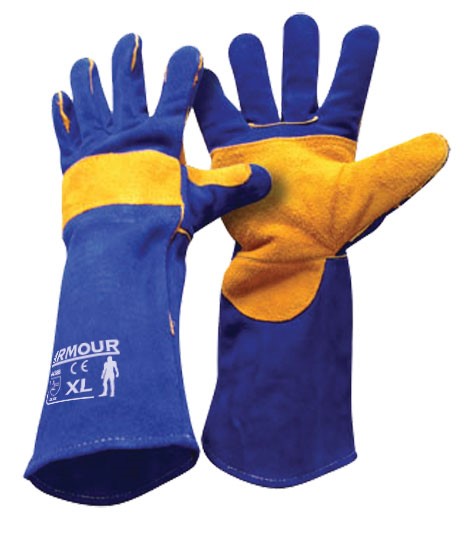 Leather Blue Welding Glove – 40cm