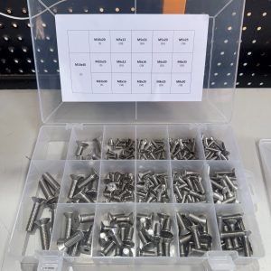 220pce Metric Countersunk Head Bolt Kit M5 – M10 Stainless G304