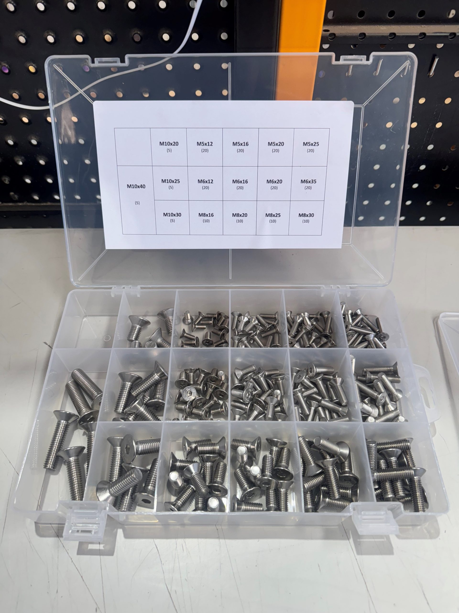 220pce Metric Countersunk Head Bolt Kit M5 – M10 Stainless G304