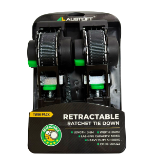 Retractable Ratchet Tie Down – 25mm X 3.6M
