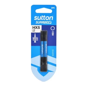 SUTTON Hx5 x 75mm SUPATORQ Hex Screwdriver Bit - 2 Piece