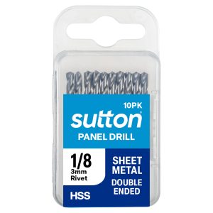 SUTTON 1/8inch x 54mm HSS Double-Ended Panel Drill Bit - 10 Piece