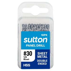 SUTTON No.30 x 54mm HSS Double-Ended Panel Drill Bit - 10 Piece