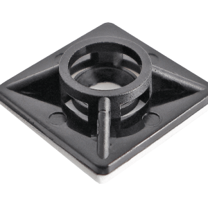 TBA19B - 19mm Tie Base Adhesive Black - 100 Pack