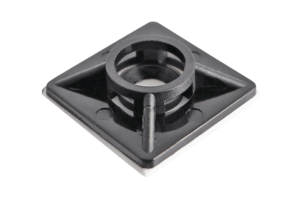TBA28B - 27mm Tie Base Adhesive Black - 100 Pack