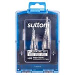 SUTTON 4-12mm, 4-20mm, 4-30mm HSS Spiral Step Drill Set - 3 Piece